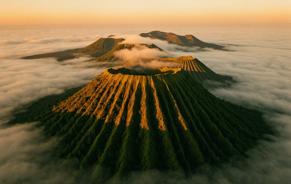 Dawn over Indonesian highlands